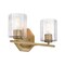 Designers Fountain Haven 16 in. 2-Light Old Satin Brass Vanity Light with Clear Rippled Glass Shades for Bathrooms D309M-2B-OSB - alternate 7